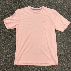 Washed Cotton Pocket Crewneck T-Shirt Light Pink